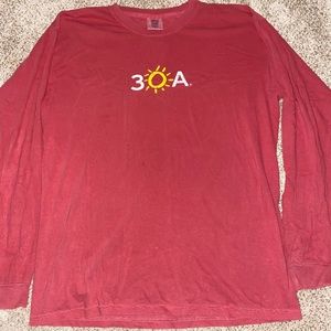 Comfort Color 30A Long Sleeve ; Size Large ; pink/maroon